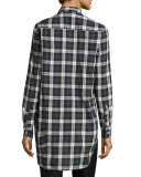 Grayson Brushed Italian Twill Shirt, Black Plaid