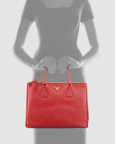 Saffiano Double-Zip Executive Tote Bag, Red (Fuoco)