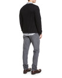 Check Long-Sleeve Sport Shirt, Gray/Blue