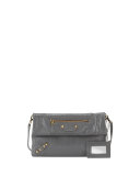 Giant 12 Golden Envelope Crossbody Bag, Dark Gray