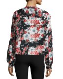 Verna Floral-Print Blouse, Black Multicolor