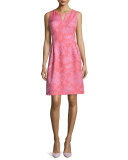 Sleeveless Jacquard Cocktail Dress