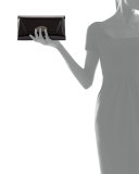 Vero Dodat Flap Patent Clutch Bag, Black