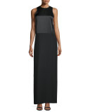 Cody Sleeveless Silk Gown, Black