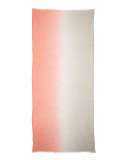 Featherweight Cashmere Dip-Dye Shawl, Orange
