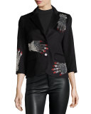 Swarovski®-Hands 3/4-Sleeve Jacket, Black