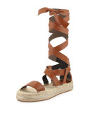 Gila Lace-Up Espadrille Sandal, Chestnut