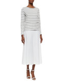 Long-Sleeve Striped Top, Petite
