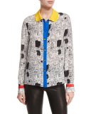 Gary Printed Colorblock Shirt