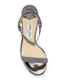 Claudette Glitter Platform 120mm Sandal, Anthracite