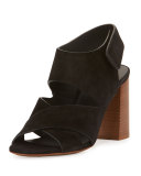 Farrah Suede Crisscross Sandal, Black