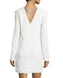 Long-Sleeve Shift Dress, Bone