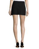 Tennis-Style Skirt W/Inverted Center Pleat, Black