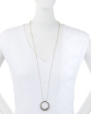 Classic Chain Silver Large Round Pendant Necklace, 36"