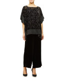 Burnout Velvet Poncho/Tunic, Plus Size 