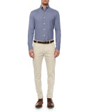 Twill Five-Pocket Pants, Khaki