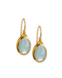 Rose-Cut Aquamarine Drop Earrings in 24K Gold