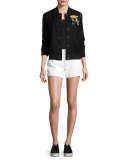 Emma Cuffed Denim Bermuda Shorts, Optic White