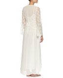 Lace-Sleeve Long Robe, Ivory