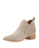 Donny Perforated Low Bootie, Beige