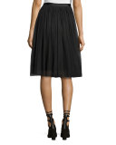Tulle Midi Skirt, Black