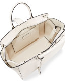Downtown Cabas Small Satchel Bag, White/Black
