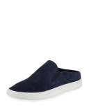 Verrell Suede Open-Back Skate Sneaker, Woodsmoke