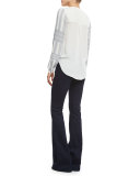 Tide Line Boot-Cut Sailor Pants, Indigo