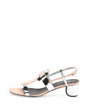 Pilgrim Jour Metallic City Sandal, Rosa Salmone