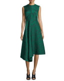 Sleeveless Herringbone Cocktail Dress, Jade