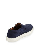 Snake-Embossed Slip-On Sneaker, Navy