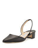 Aspro Sambra Leather Slingback Pump, Black