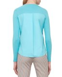 Ruffled-Hem Cotton Sweater