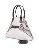 Ai Small Python/Calf Leather Messenger Bag, White/Multi