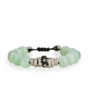 Green Moonstone & Diamond Beaded Bracelet