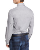 Flannel Sport Shirt, Light Gray