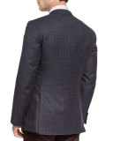Check Two-Button Sport Coat, Green/Purple