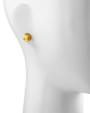 Lentil 24k Gold Round Stud Earrings