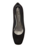 Marymid Suede Mid-Heel Pump, Black