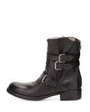 Triumvirate Leather Ankle Boot, Black