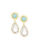 Opal & Rock Crystal Drop Earrings
