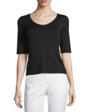 Half-Sleeve Core Tee, Black