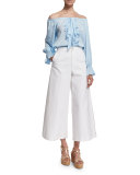 Wide-Leg Crisscross Trousers 