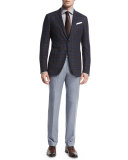 Trofeo Plaid Two-Button Jacket, Blue/Brown
