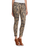 The Ankle Skinny Royal Leopard Jeans