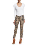 The Ankle Skinny Royal Leopard Jeans