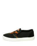 Cerro Blanco Leather Slip-On Sneaker, Black/Orange