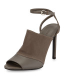 Grace Leather Ankle-Strap Sandal, Driftwood
