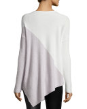 Asymmetric Colorblock Top, Cream