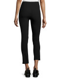 Simone Cropped Stretch Pants, Black